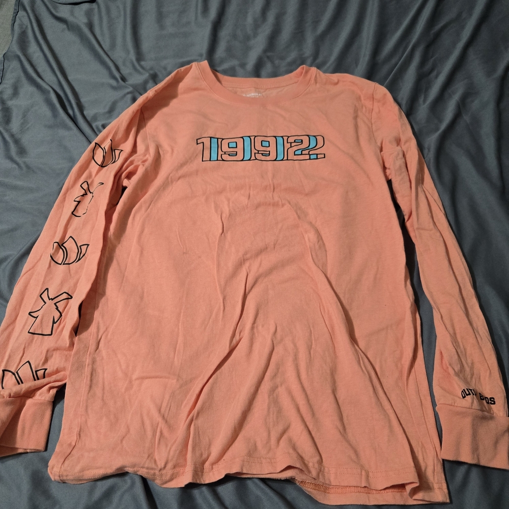 Dutch Bros Coffee Shirt Large Orange Long Sleeve Casual Employee Uniform 1992